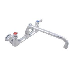 BK Resources BKF8W10M WorkForce Standard Duty Faucet, 8" Height/10" Reach, Chrome-Plated Brass BKEBKF8W10M