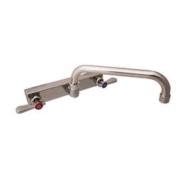 BK Resources EVO8SM10 Evolution Splash Mount Stainless Steel Faucet, 4.88" Height/10" Reach, Stainless Steel BKEEVO8SM10