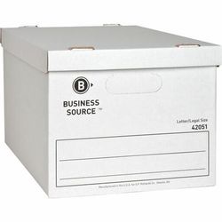 Business Source 42051 Storage File, Letter/Legal, 12"x15"x10", 12/CT, White - Carton of 12 BSN42051