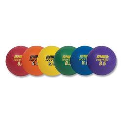 CH Products PX85SET Rhino Playground Ball Set, 8 1/2" Diameter, Rubber, Assorted, 6 Balls/Set - Set of 6 CSIPX85SET