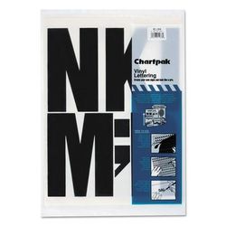 Chartpak/Pickett 01184 Press-On Vinyl Uppercase Letters, Self Adhesive, Black, 6"h, 38/Pack - Pack of 38 CHA01184