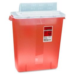 Covidien STRT10021R Biohazard Sharps Container W/Clear Lid, 3 Gallon, Red CVDSTRT10021R