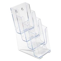 Deflecto 77701 4-Compartment DocuHolder, Leaflet Size, 4.88w x 6.13d x 10h, Clear DEF77701