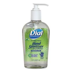 Dial Professional 01585 Antibacterial Gel Hand Sanitizer with Moisturizers, 7.5oz Pump Bottle, 12/Carton - Case of 12