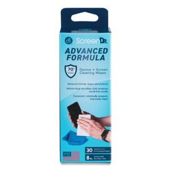 Digital Innovations 32346 ScreenDr Device and Screen Cleaning Wipes, Includes 30 White Wipes and 8" Microfiber Cloth, 6 x 5