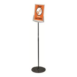 Durable Office Products Corporation 558957 Sherpa Infobase Sign Stand, Acrylic/Metal, 40"-60" High, Gray DBL558957