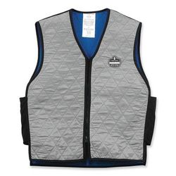 Ergodyne 12546 Chill-Its 6665 Embedded Polymer Cooling Vest with Zipper, Nylon/Polymer, 2X-Large, Gray, Ships in 1-3 Business Days