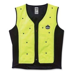 Ergodyne 12676 Chill-Its 6685 Premium Dry Evaporative Cooling Vest with Zipper, Nylon, 2X-Large, Lime, Ships in 1-3 Business Days