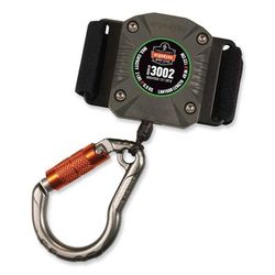 Ergodyne 19302 Squids 3002 Retractable Lanyard w/Carabiner+Belt-Loop Anchor, 2 lb Max Work Cap, 6" to 48", Gray, Ships in 1-3 Business Days EGO19302