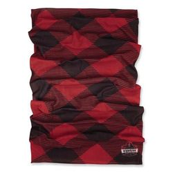 Ergodyne 42210 Chill-Its 6485 Multi-Band, Polyester, One Size Fits Most, Red Buffalo Plaid, Ships in 1-3 Business Days