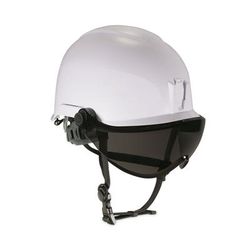 Ergodyne 60216 Skullerz 8974V Class E Safety Helmet w/8991 Visor Kit, Smoke Lens, 6-Pt Ratchet Suspension, White, Ships in 1-3 Business Days EGO60216