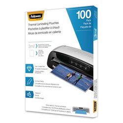 Fellowes 5743301 Laminating Pouches, 3 mil, 9" x 11.5", Gloss Clear, 100/Pack - Pack of 100
