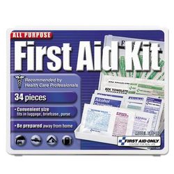 First Aid Only 112 All-Purpose First Aid Kit, 34 Pieces, 3.74 x 4.75, 34 Pieces, Plastic Case - 1 Kit FAO112