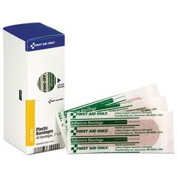 First Aid Only FAE3100 Refill for SmartCompliance General Business Cabinet, Plastic Bandages, 1 x 3, 40/Box - Box of 40 FAOFAE3100