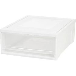 Iris 129770 Stacking Drawer, 22QT, 15-3/4"Wx19-3/5"Lx7"H, 4/CT, White - Case of 4 IRS129770