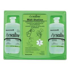 Honeywell 3200046200CT Saline Eye Wash Wall Station, 32oz Bottle, 2 Bottles/Station, 4 Carton - Case of 2 FND3200046200CT