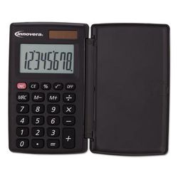 Innovera 15921 Pocket Calculator with Hard Shell Flip Cover, 8-Digit, LCD IVR15921