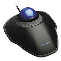 Kensington 72337 Orbit Trackball with Scroll Ring, USB 2.0, Left/Right Hand Use, Black/Blue