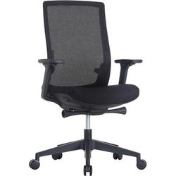 Lorell 42180 Mid-back Mesh Management Chair - Mid Back - 5-star Base - Black - Armrest LLR42180