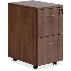 Lorell 69984 Mobile F/F Pedestal, 16" x 22" x 28-1/4", Walnut LLR69984