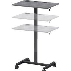 Lorell 84837 Height-adjustable Mobile Desk - Weathered Charcoal Laminate Top - Powder Coated Base - 43", x 26.63" x 19.13" Depth LLR84837