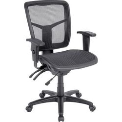Lorell 86904 Mesh Swivel Midback Chair, 25-1/4" x 23-1/2" x 40-1/2", BKSR LLR86904