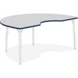 Lorell 99924 Activity TableTop, Kidney, 48" x 72", Gray/Navy