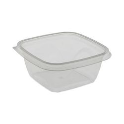 Pactiv SAC0516 EarthChoice Recycled PET Square Base Salad Containers, 5 x 5 x 1.75, 16 oz, Clear, 504/Carton - Case of 504 PCTSAC0516