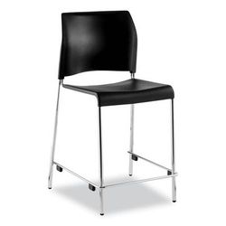 National Public Seating 8810C1110 Cafetorium Counter Height Stool, Supports Up to 300 lb, 24" Seat Height, Black Seat/Back, Chrome Base NPS8810C1110