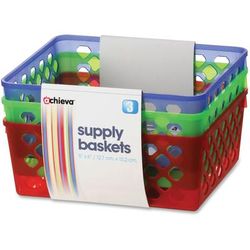 Officemate 26203 Supply Baskets, 5" x 6", 3/PK, Ast - Pack of 3 OIC26203