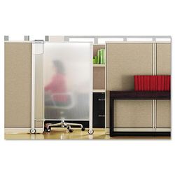 Quartet® WPS2000 Premium Workstation Privacy Screen, 38w x 64d, Translucent Clear/Silver