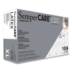SemperCare® SCLT105 Latex Gloves, Cream, X-Large, 100/Box, 10 Boxes/Carton - Case of 1000