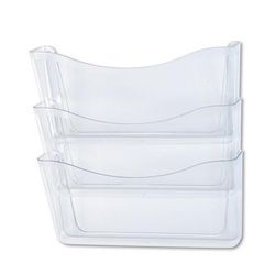 Rubbermaid 65976 Unbreakable Wall Files, 3 Sections, A4/Letter Size, 13.75" x 3.13" x 29.38", Clear RUB65976