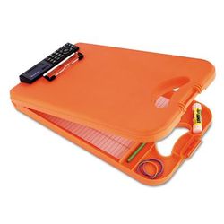 Saunders 00543 DeskMate II w/Calculator, 1/2" Clip Cap, 8 1/2 x 12 Sheets, Hi-Vis Orange SAU00543