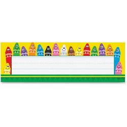 Trend Enterprises 69013 Colorful Crayons Name Plates, 36/PK, Multi - Pack of 36 TEP69013