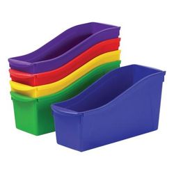 Storex 70105U06C Interlocking Book Bins, 4 3/4 x 12 5/8 x 7, 5 Color Set, Plastic - Pack of 5 STX70105U06C