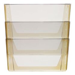 Storex 70246U06C Wall File, Letter, 13 x 14, Three Pocket, Smoke - Pack of 3 STX70246U06C
