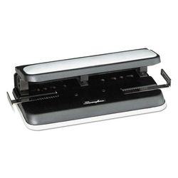 Swingline 74300 32-Sheet Easy Touch Two-to-Three-Hole Punch, 9/32" Holes, Black/Gray SWI74300