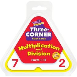 Trend Enterprises T1671 Multiplication/Division Three-Corner Flash Cards, 8 & Up, 48/Set TEPT1671