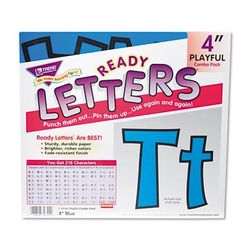 Trend Enterprises T79744 Ready Letters Playful Combo Set, Blue, 4"h, 216/Set - 1 Set TEPT79744