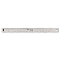 Westcott® 10416 Stainless Steel Office Ruler With Non Slip Cork Base, Standard/Metric, 15" Long