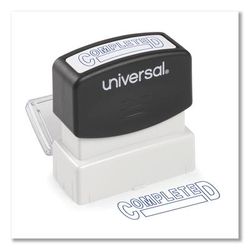 Universal Office Products 10044 Message Stamp, COMPLETED, Pre-Inked One-Color, Blue Ink UNV10044
