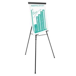Universal Office Products 43034 Heavy-Duty Adjustable Presentation Easel, 69" Maximum Height, Metal, Black UNV43034