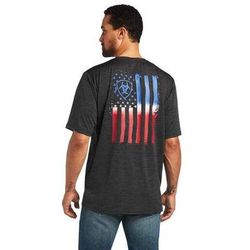 Ariat Men's Charger Patriotic Short-Sleeve Casual Shirt - Charcoal L
