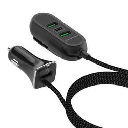 Roadproof Fast Charging 4-Port Car Charger - Black