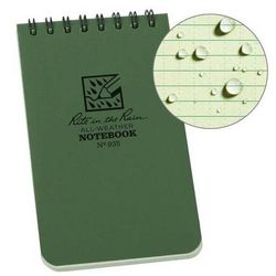 Rite in the Rain 3in x 5in Top Spiral Notebooks - Green