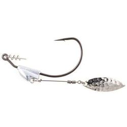 Owner Hooks Flashy Swimmer Silver WillowLeaf Inline Spinner - Black Nickel 5/0