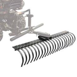 Kolpin ATV/UTV Dirtworks 60in Landscape Rake Tool Attachment - Black