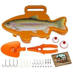 Flambeau Wide Bite Adventure Trout Fishing Kit Youth Tackle Box - Orange