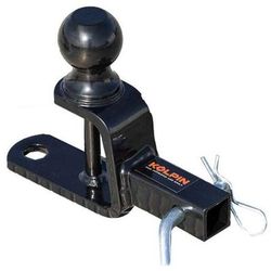 Kolpin ATV / UTV 3-Way 1.25in Hitch with 2in Ball and Hook - Black